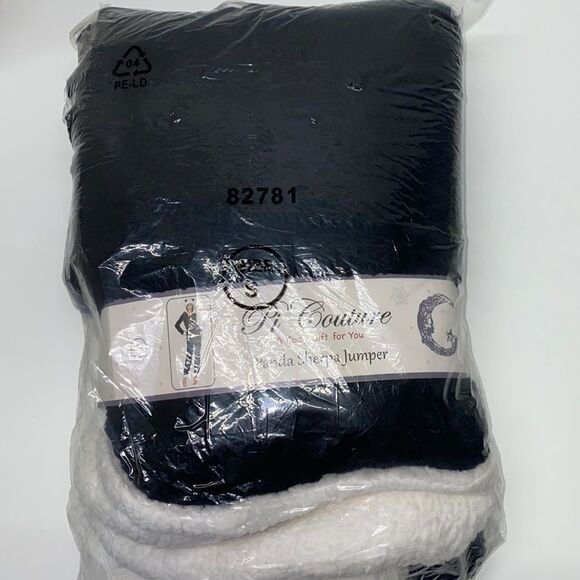 Pj Couture a cozy gift /plush Jumper one piece full zip sz small  New panda - Picture 1 of 6